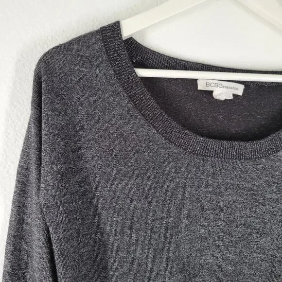 BCBG Generation Sweater Dress Tunic Metallic Gray Womens XS - Picture 3 of 9